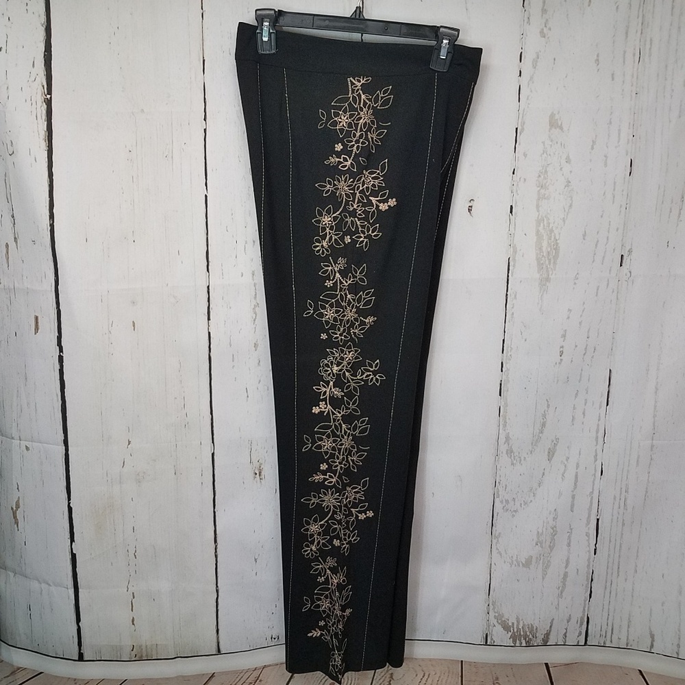 Allison Taylor stretch embroidered pants sz. 8